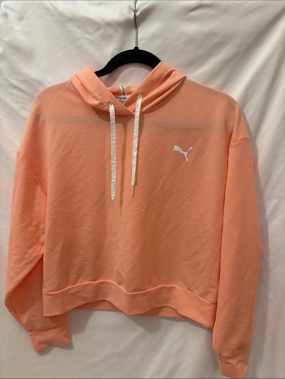Puma Peach Cropped Hoodie with White Logo
